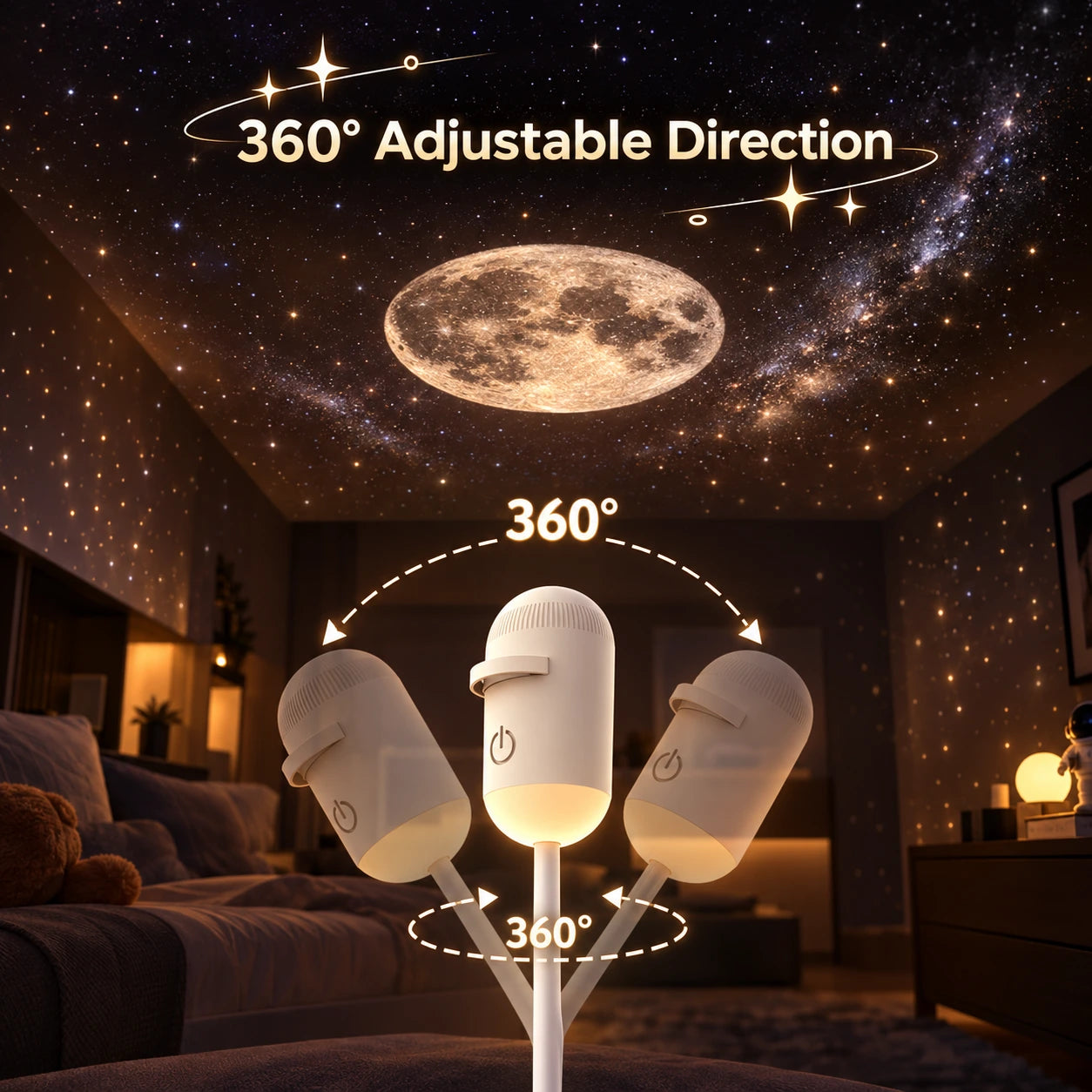 Starry Night USB Projector (3 Film Slides FREE)