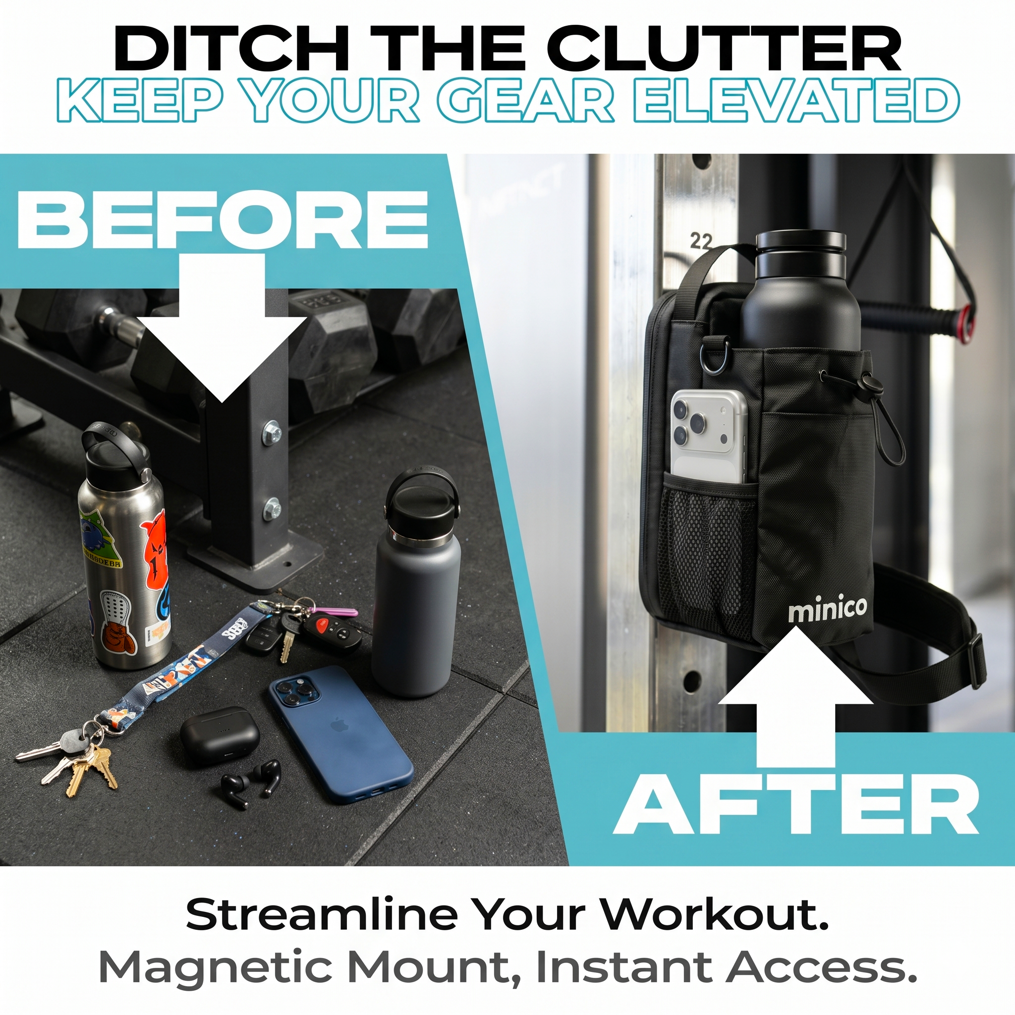 Magnetic Bottle Bag | Gym Equipment