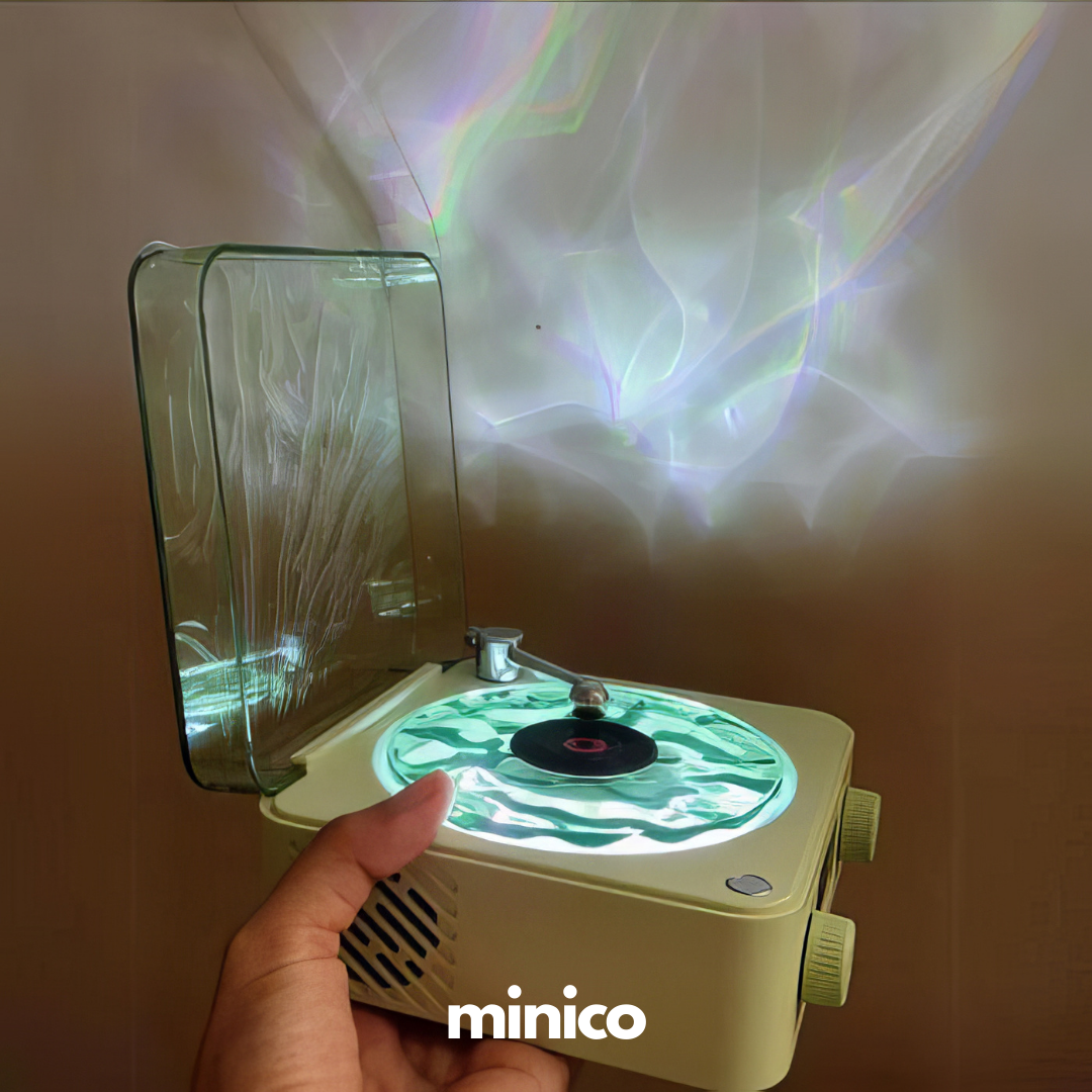 Aqua Vinyl Retro Style Speaker