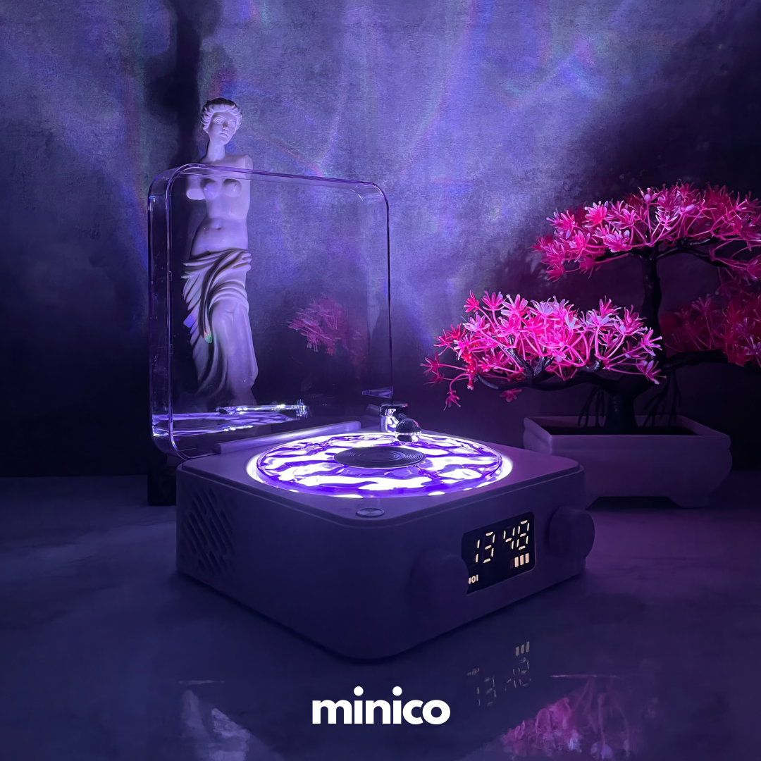 Aqua Vinyl Retro Style Speaker