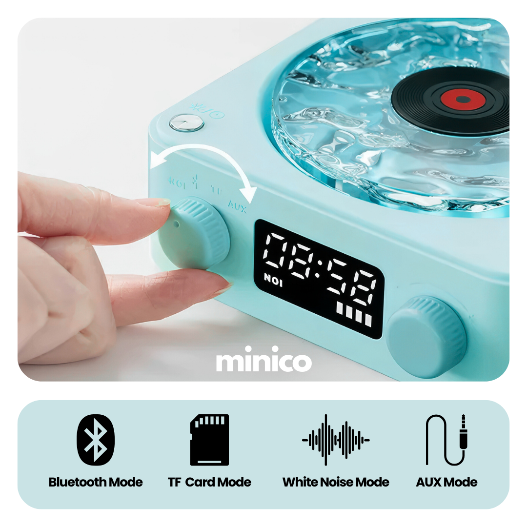 Aqua Vinyl Retro Style Speaker