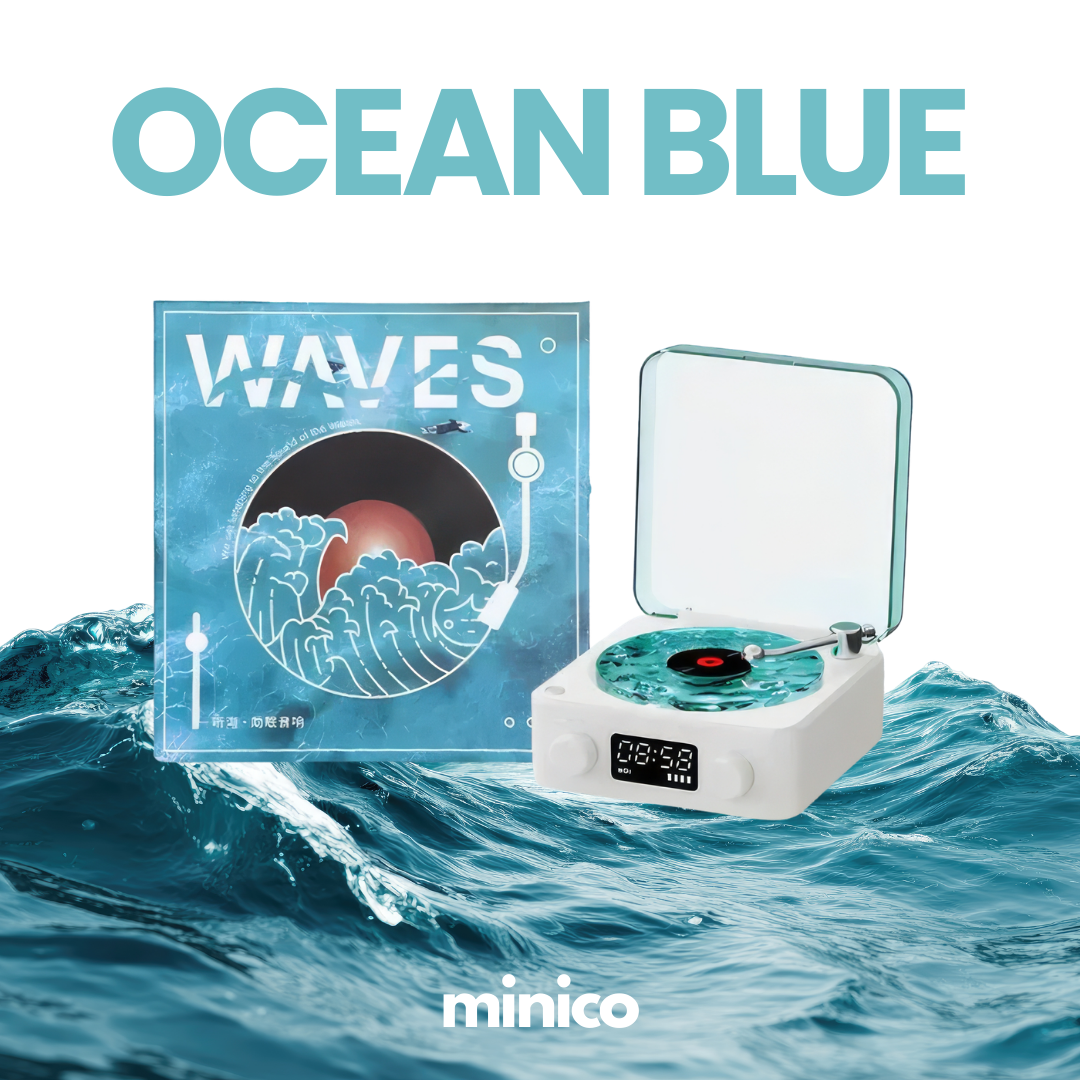 Aqua Vinyl Retro Style Speaker