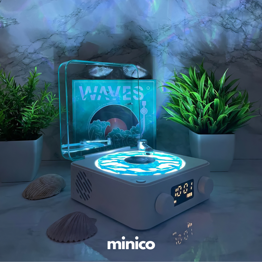 Aqua Vinyl Retro Style Speaker