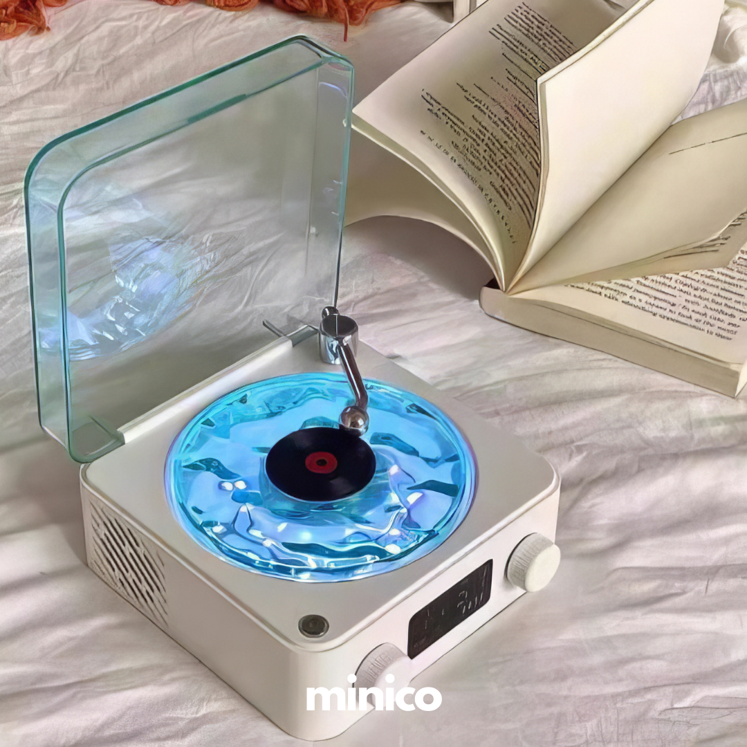 Aqua Vinyl Retro Style Speaker