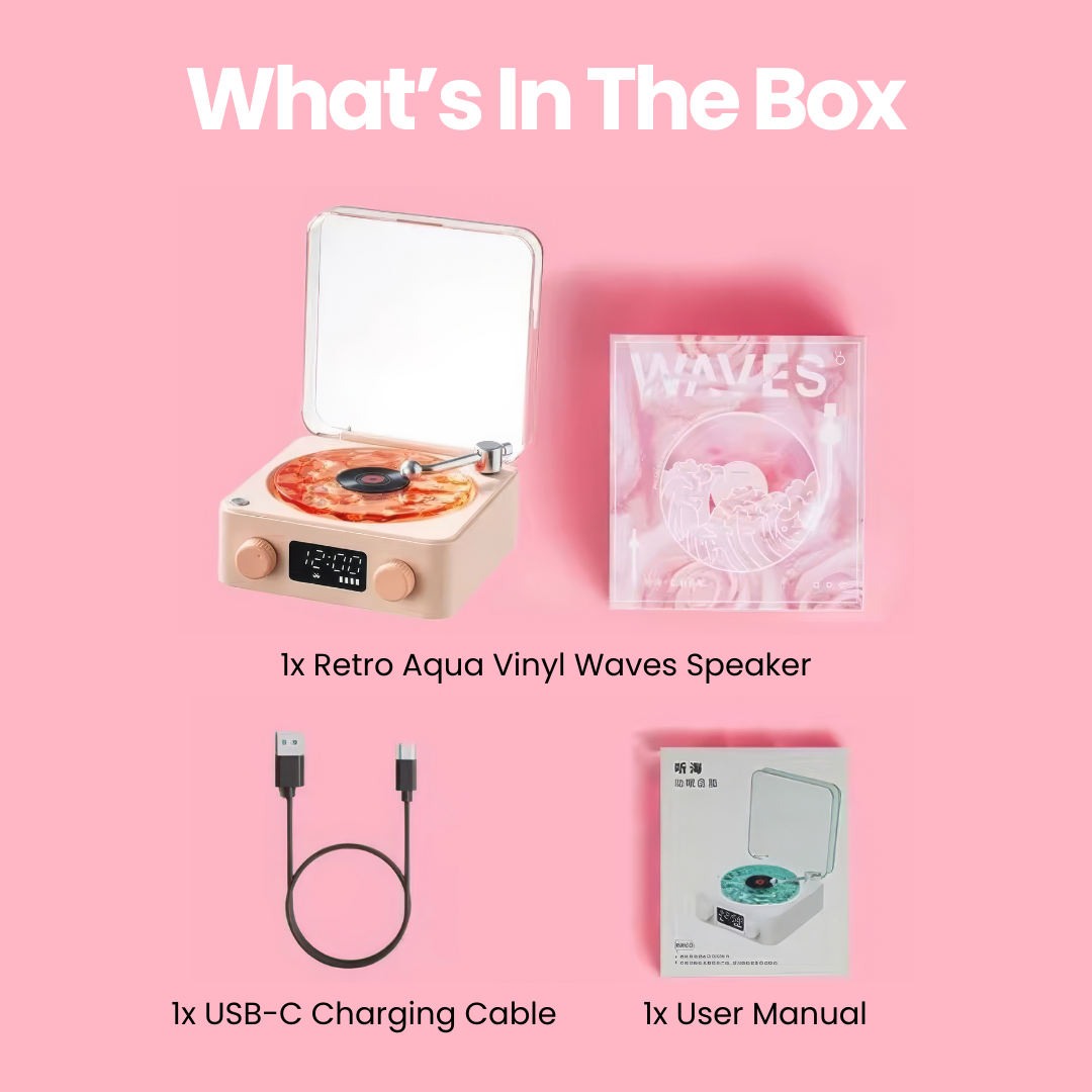 Aqua Vinyl Retro Style Speaker