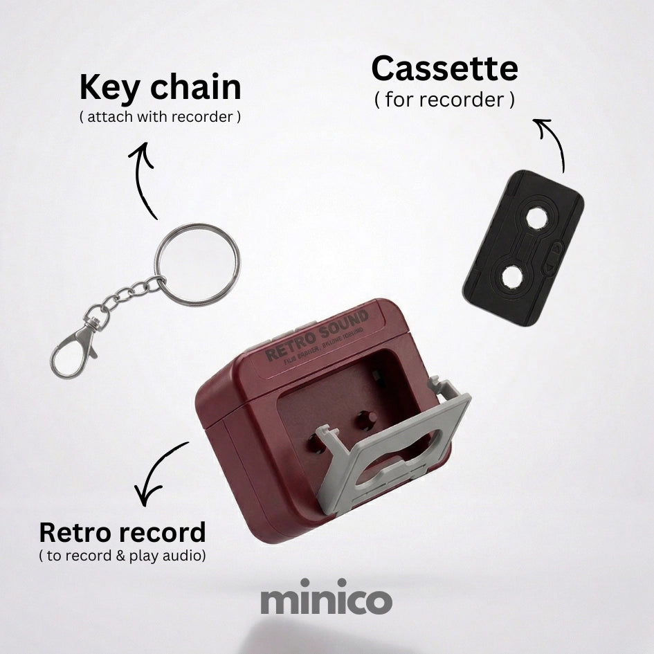 Mini Keychain Audio Recorder | Retro Design